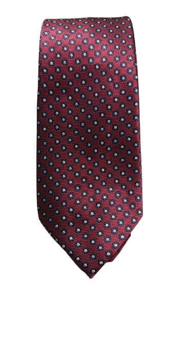 Corbata Burdeos Con Florecitas Azul Oscuro - Stroget