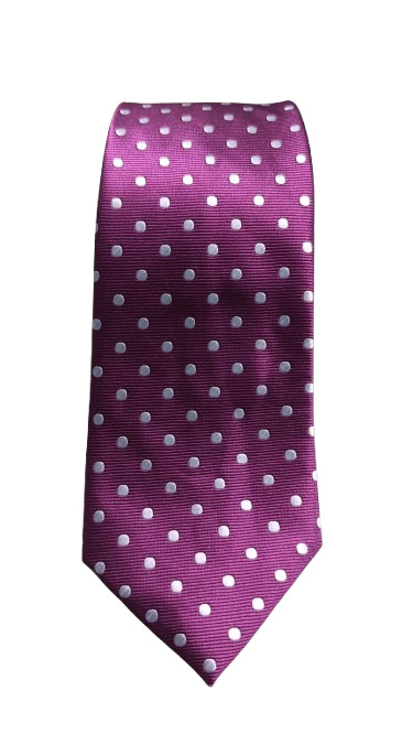 Corbata Fucsia Con Lunares Blancos - Stroget