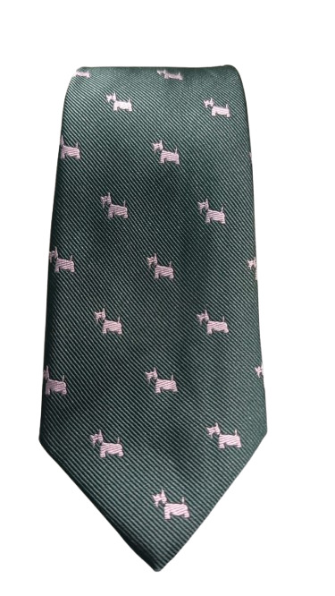 Corbata Verde Oscuro Con Perro Gris - Stroget