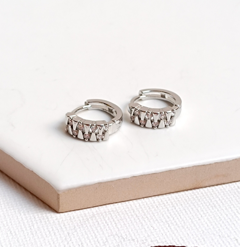 Aros Brillo Ancho Plateado