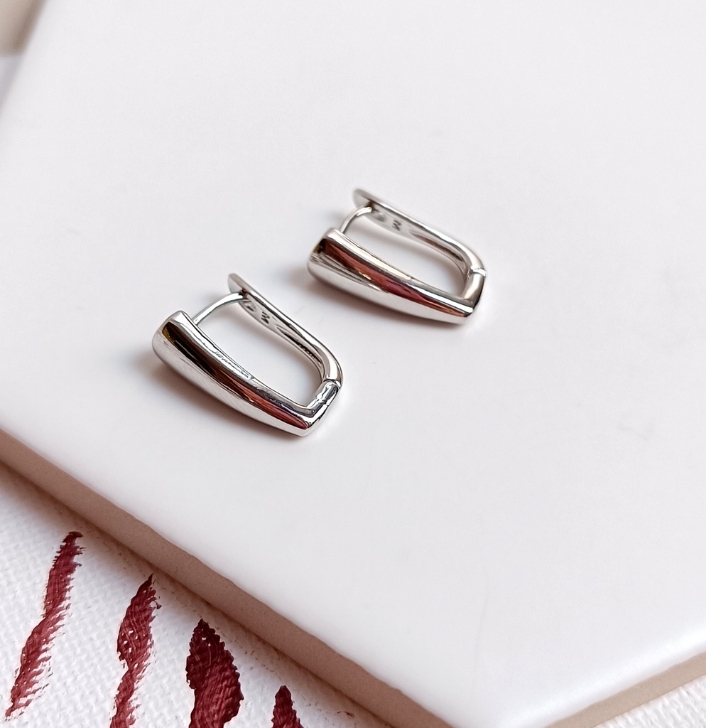 Aros Cuadrado Plateado