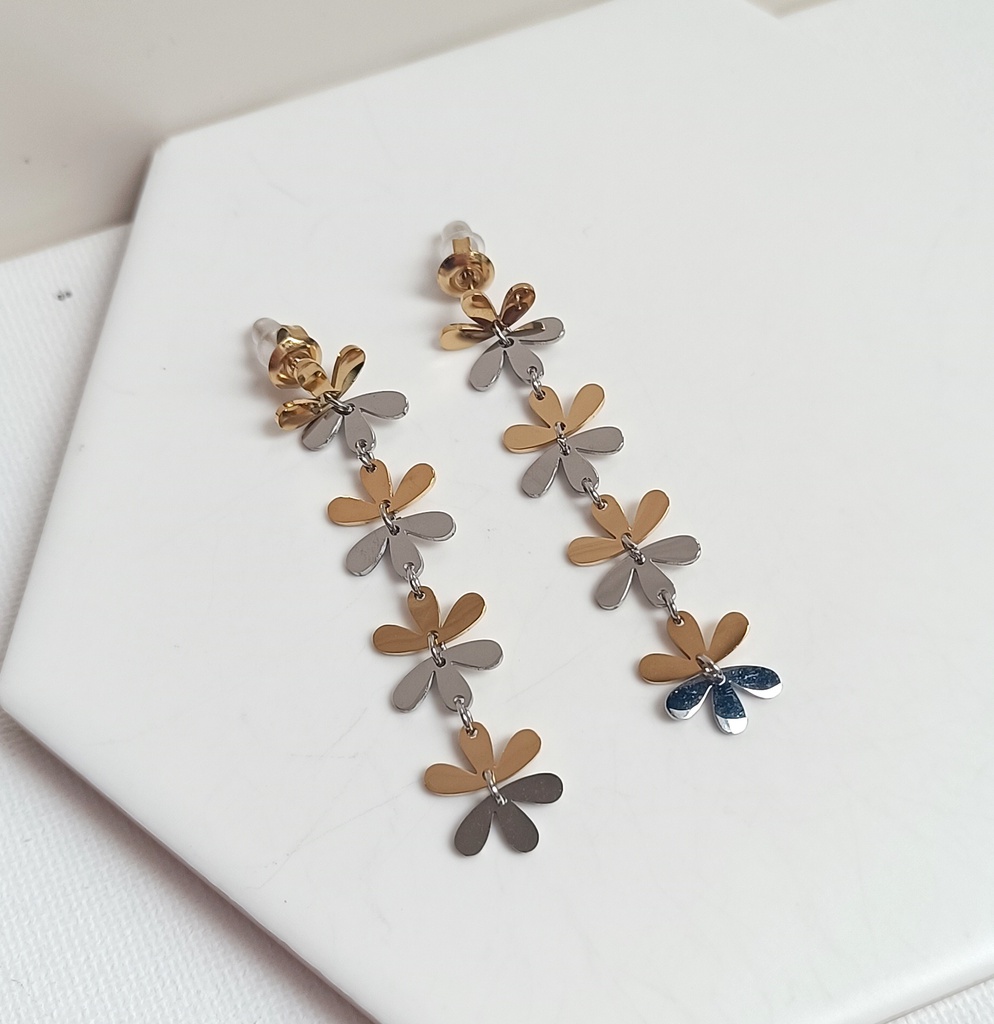 Pendientes Flores Bicolor