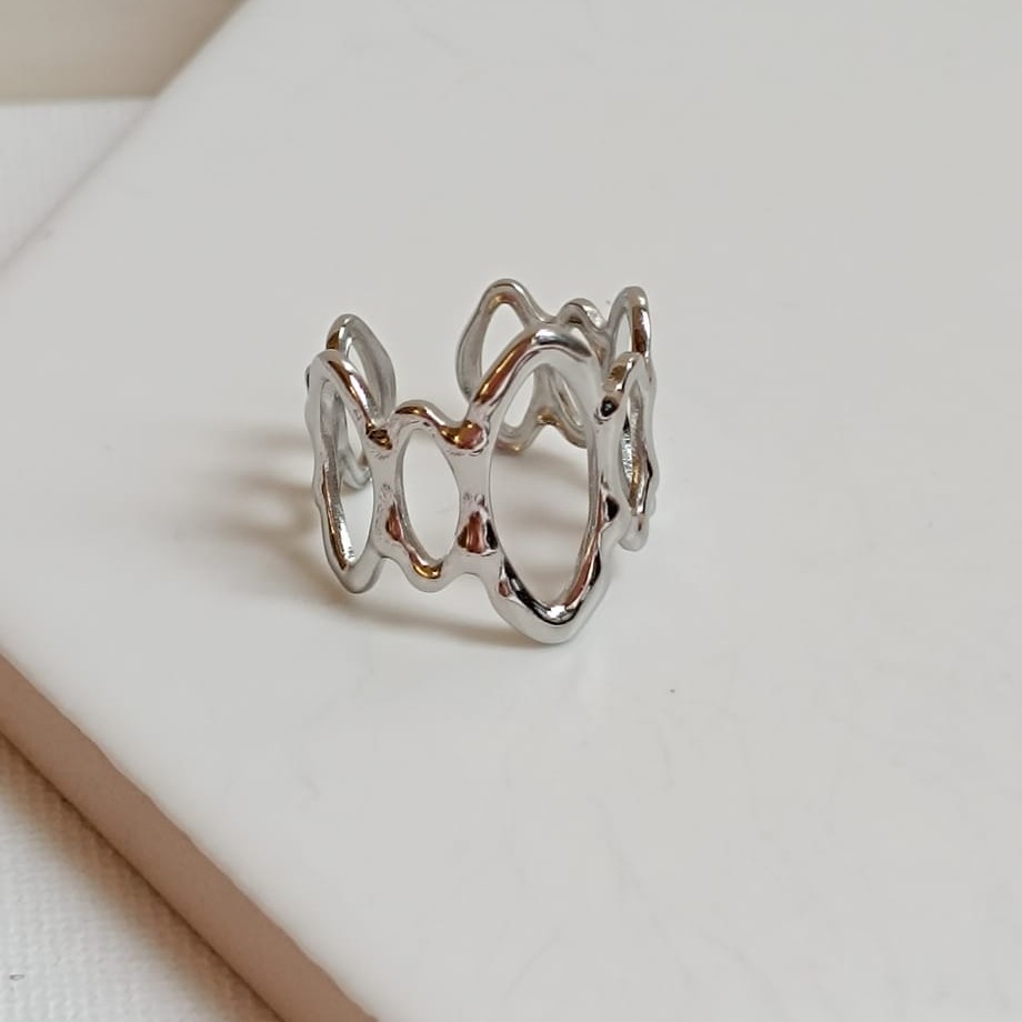 Anillo Óvalos Plateado