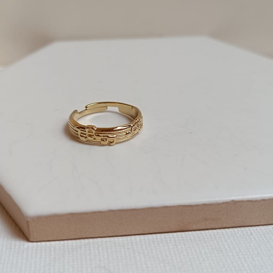 Anillo Notas Musicales (Dorado)