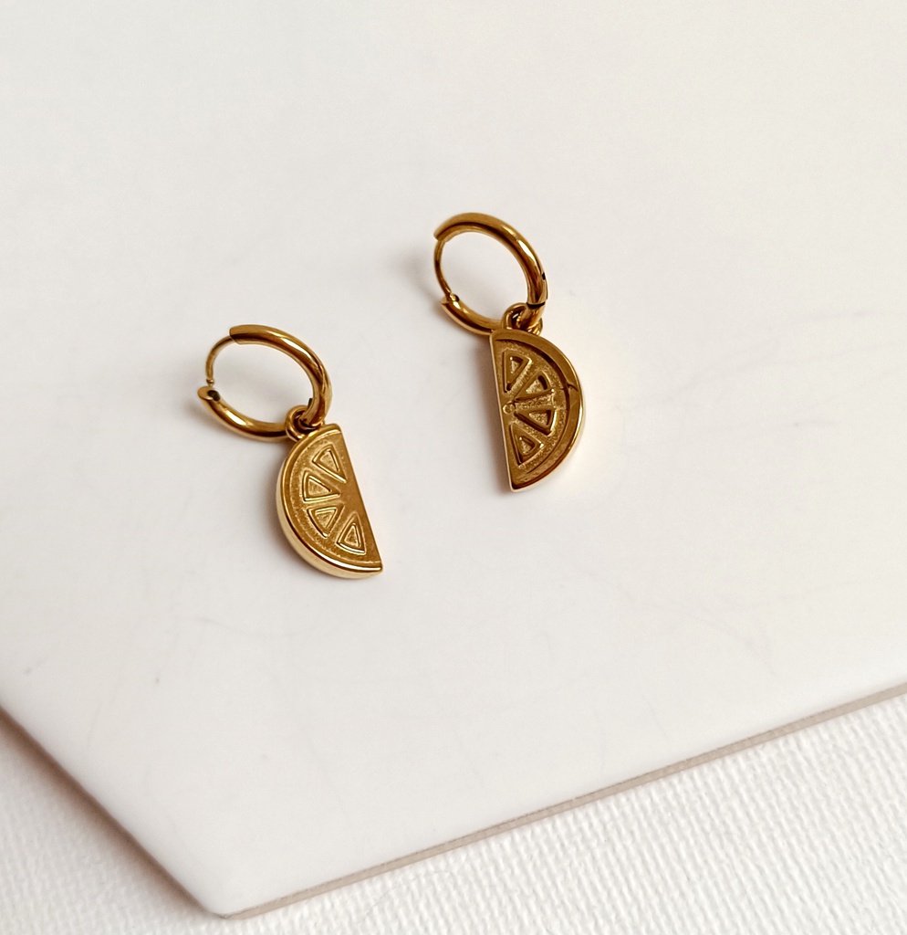 Pendientes Charm Sandía Dorado