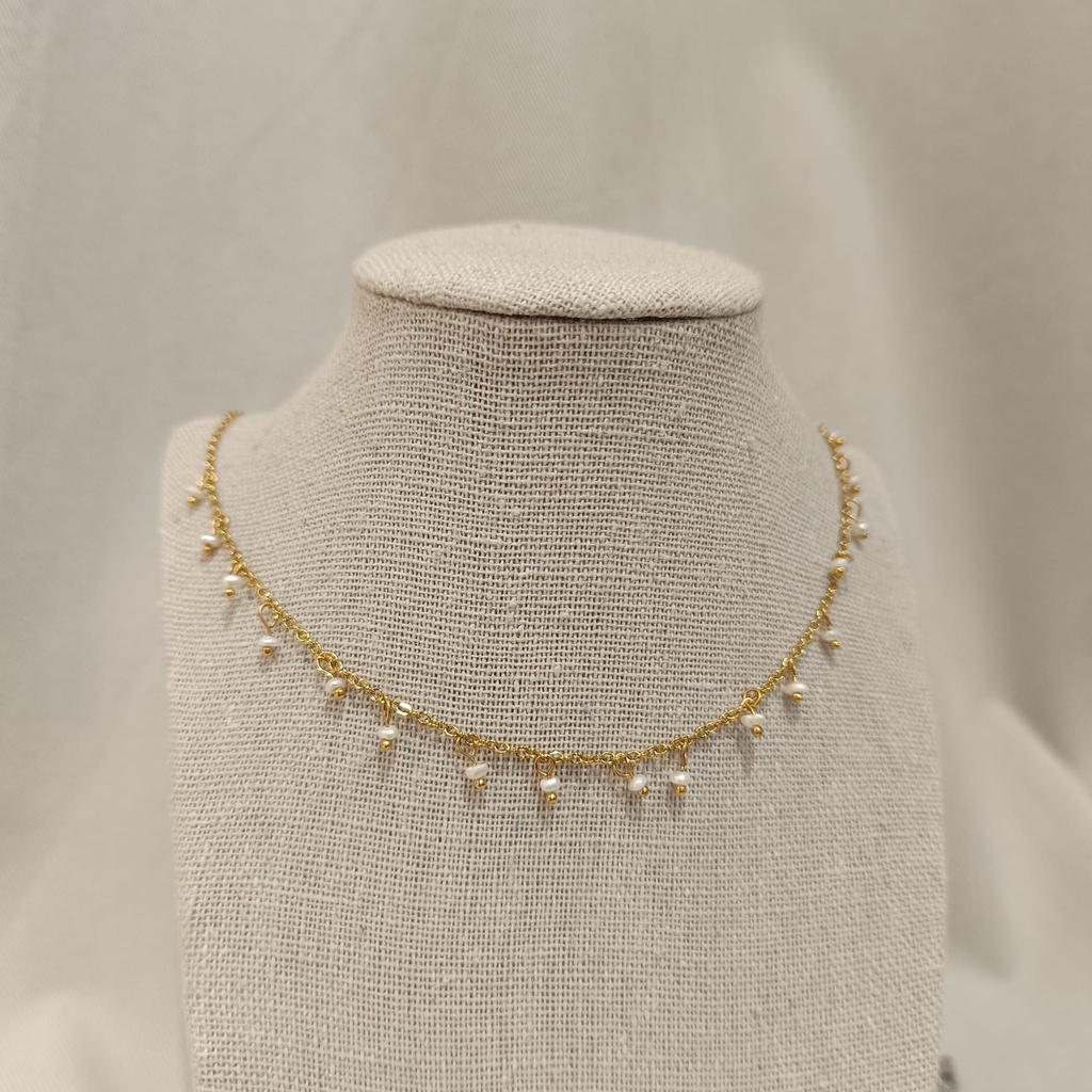 Collar Charms Perlitas Dorado