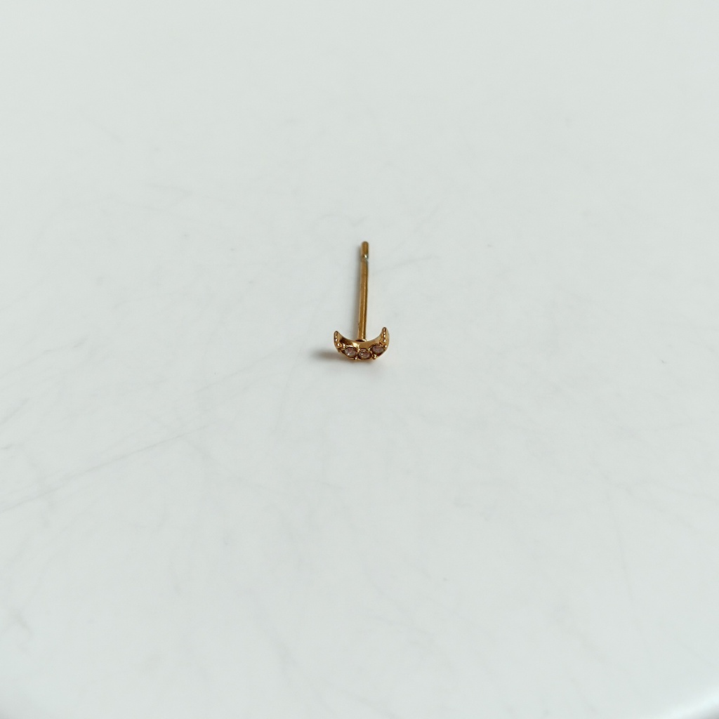 Pendientes Luna Circonitas Dorado