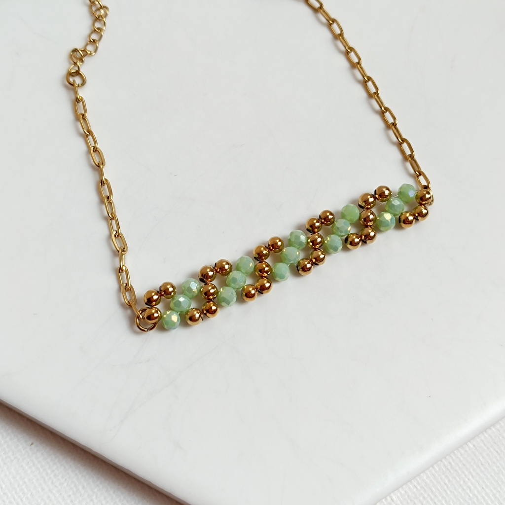 Pulsera Duna Verde (Dorado)