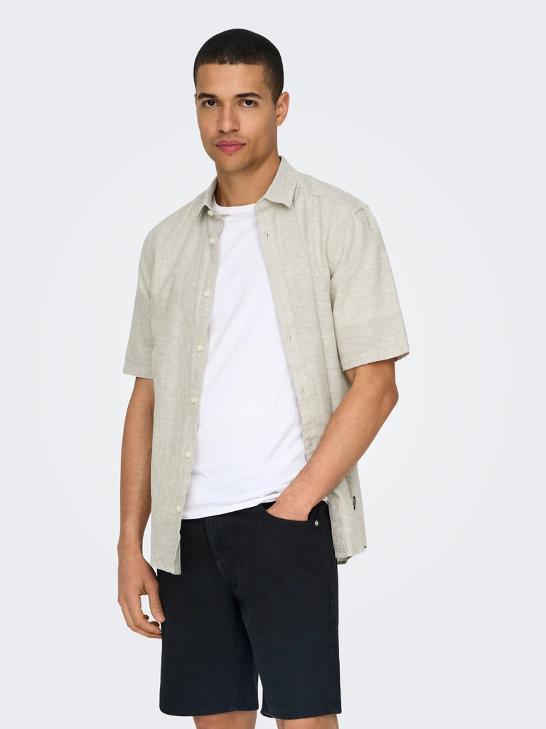 Onscaiden Lino Camisa Chinchilla - Only &amp; Sons
