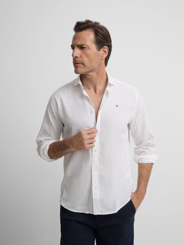 Camisa Sport Lino Blanca - Silbon