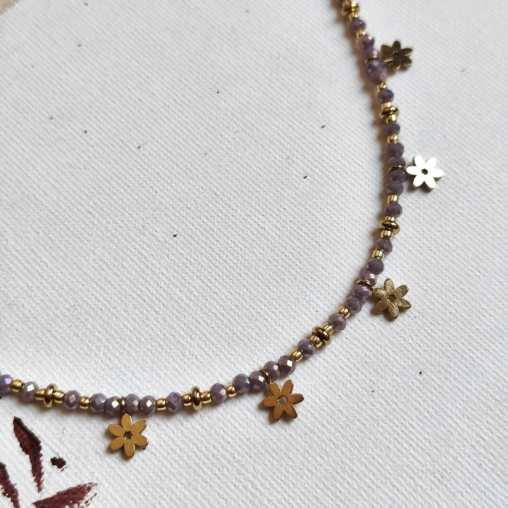 Collar Cadena de Piedras Flores