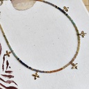 Collar Cadena de Piedras Multicolor Flores
