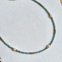 Collar Cadena de Piedras Verde Agua Perlas