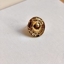 Anillo Grande Círculo Textura Dorado