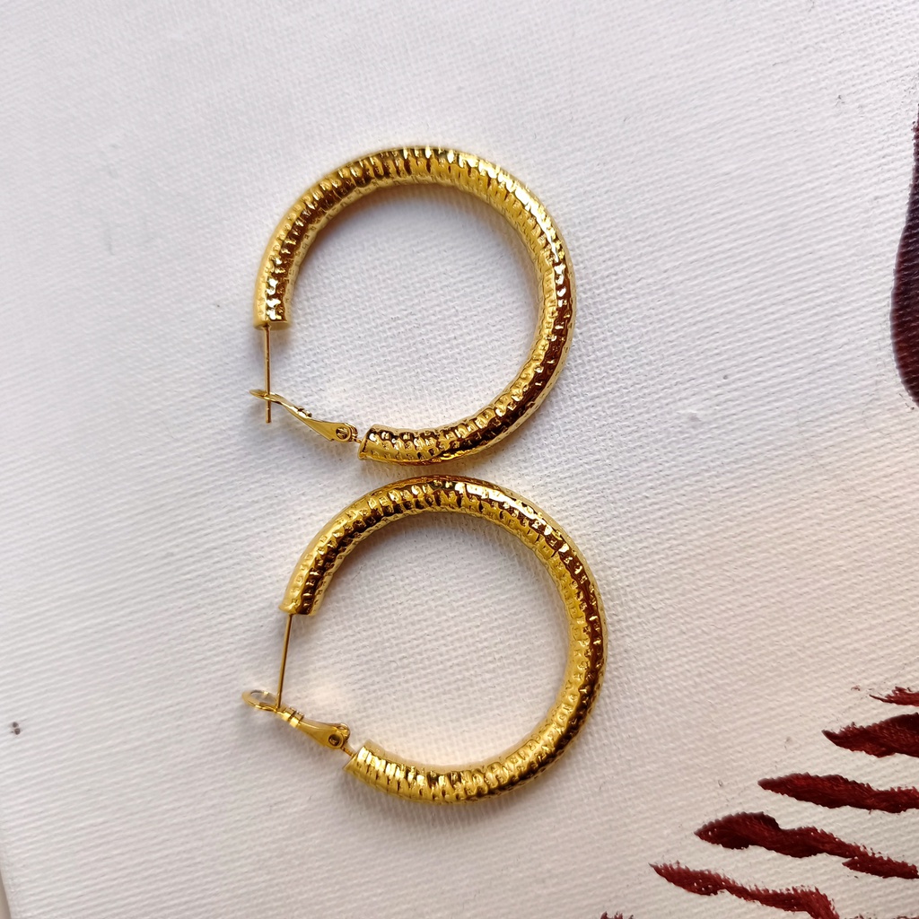 Aros  Especial Textura Dorado