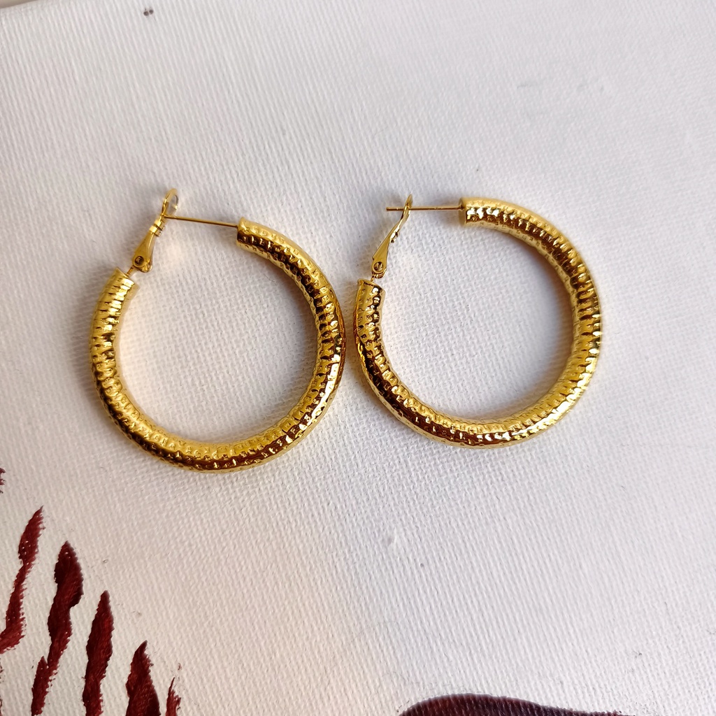 Aros  Especial Textura Dorado