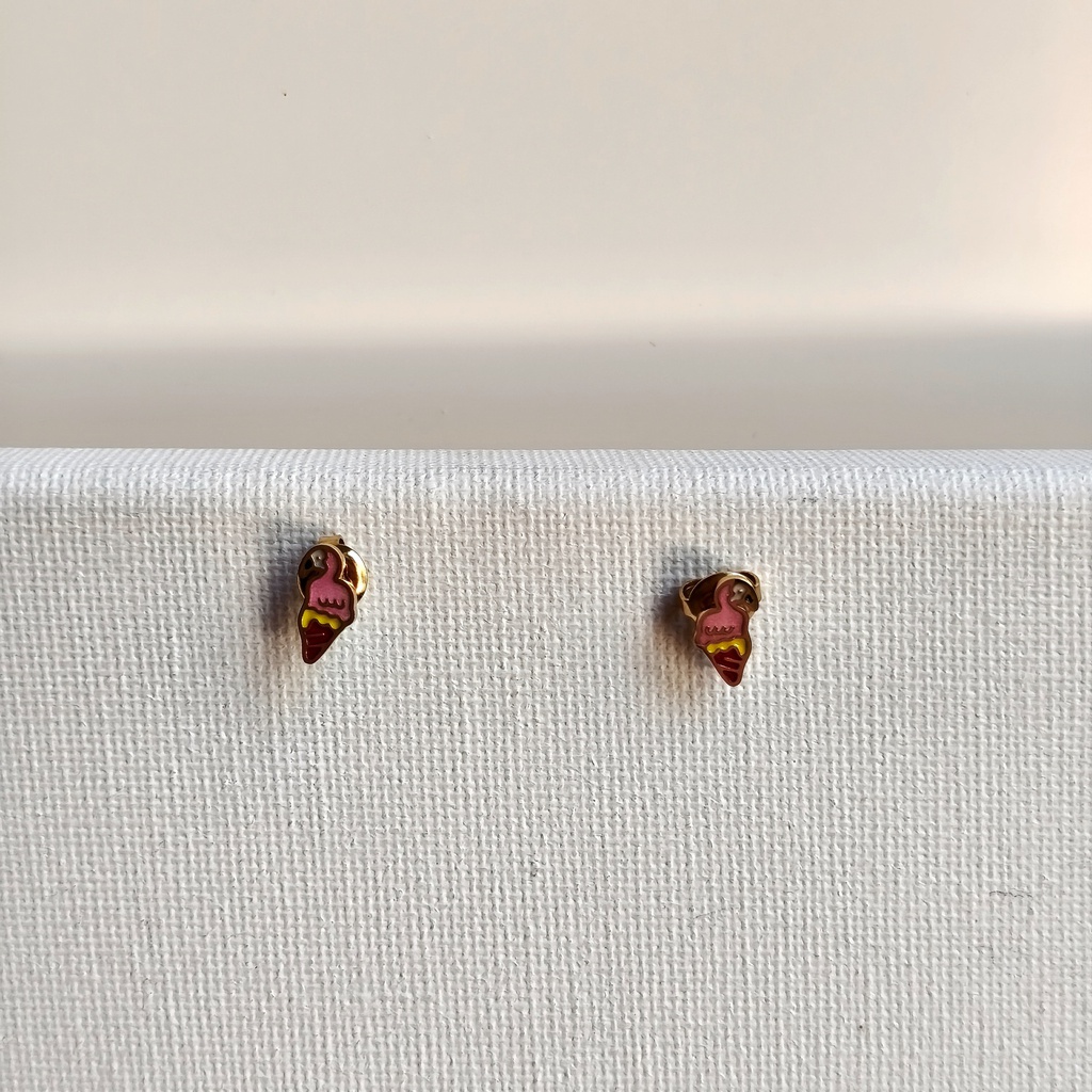 Pendientes Pequeños Flamenco Dorado
