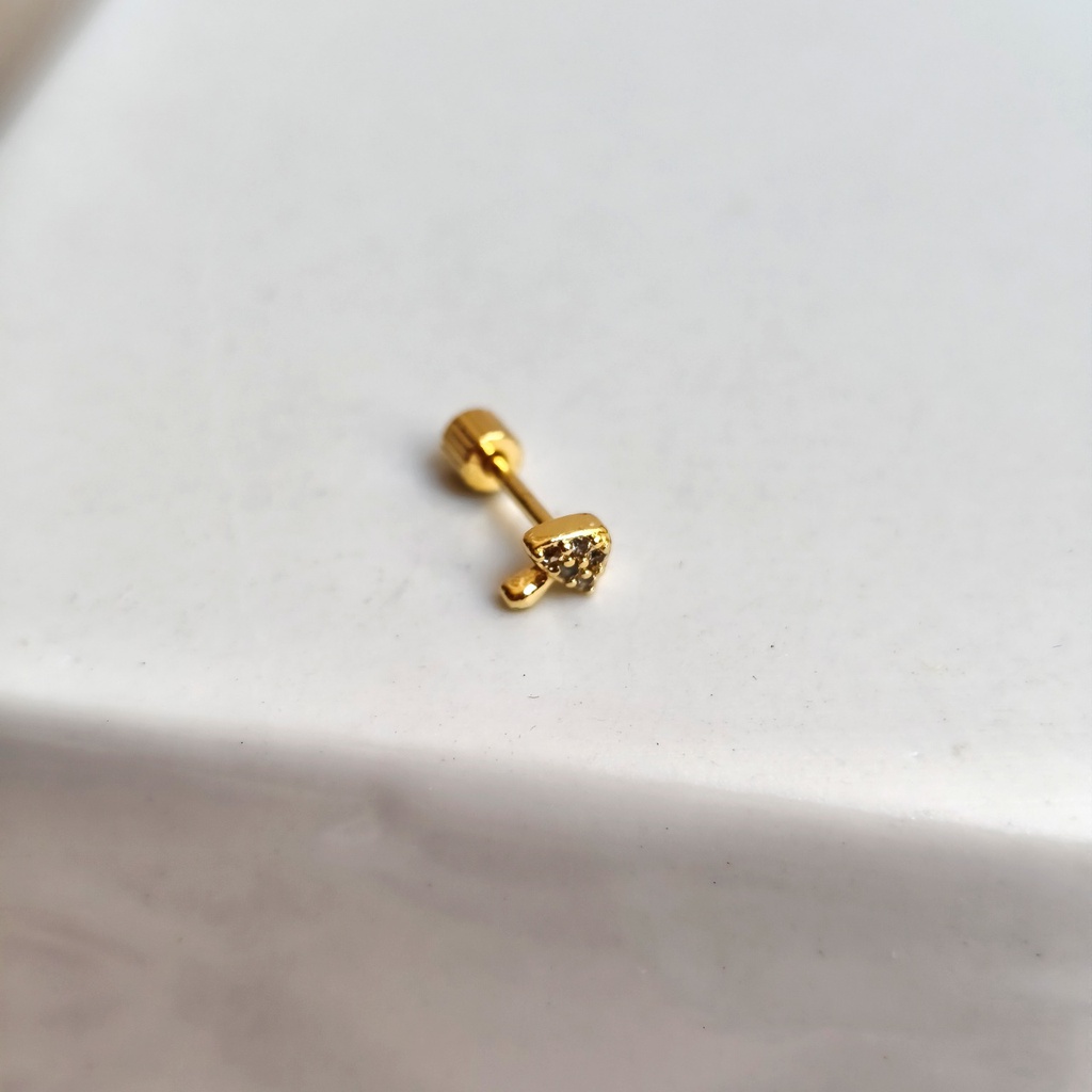 Pendiente Circonitas Dorado (Rosca)
