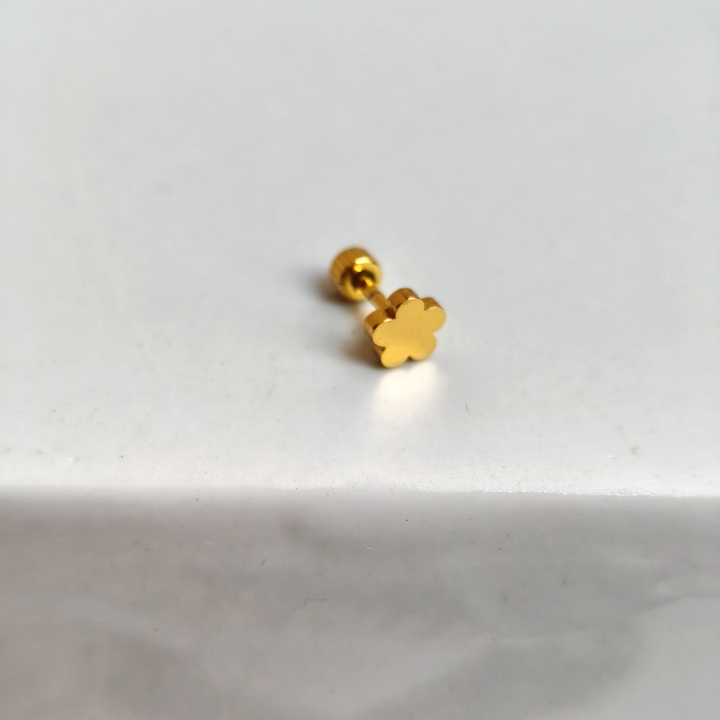 Pendiente Flor Dorado (Rosca)