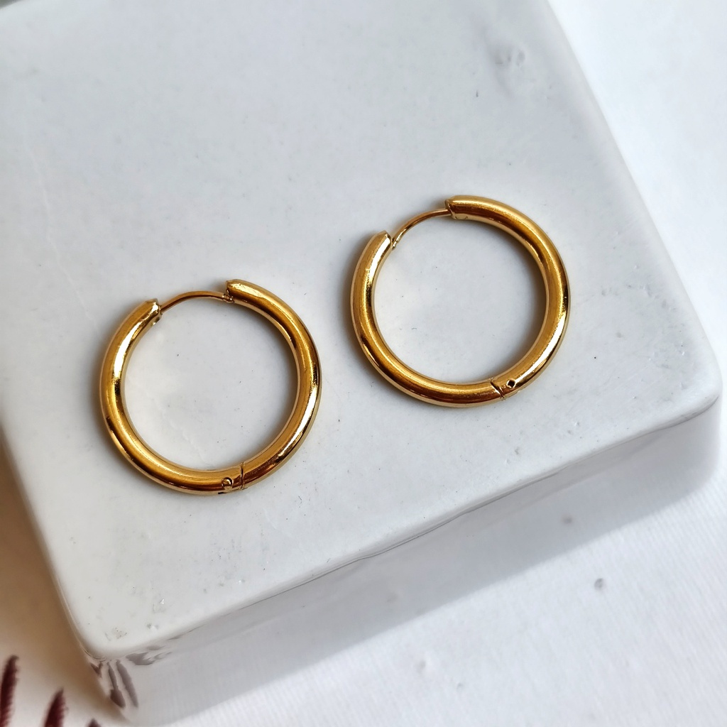 Aros Básicos Grueso 2,5cm Dorado