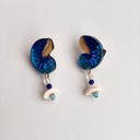 Pendientes Caracola Azul Metacrilato