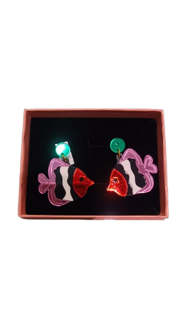 Pendientes Pez Rayas Metacrilato