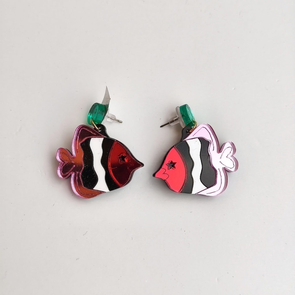 Pendientes Pez Rayas Metacrilato