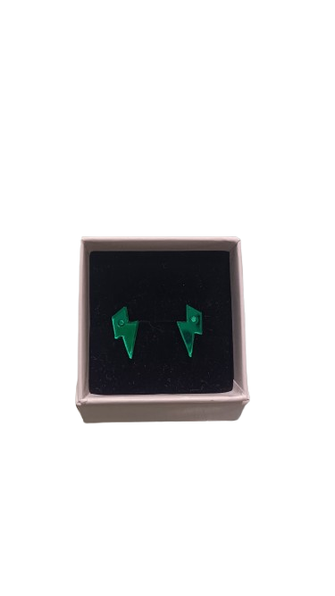 Pendientes Metacrilato Mini Rayo Verde