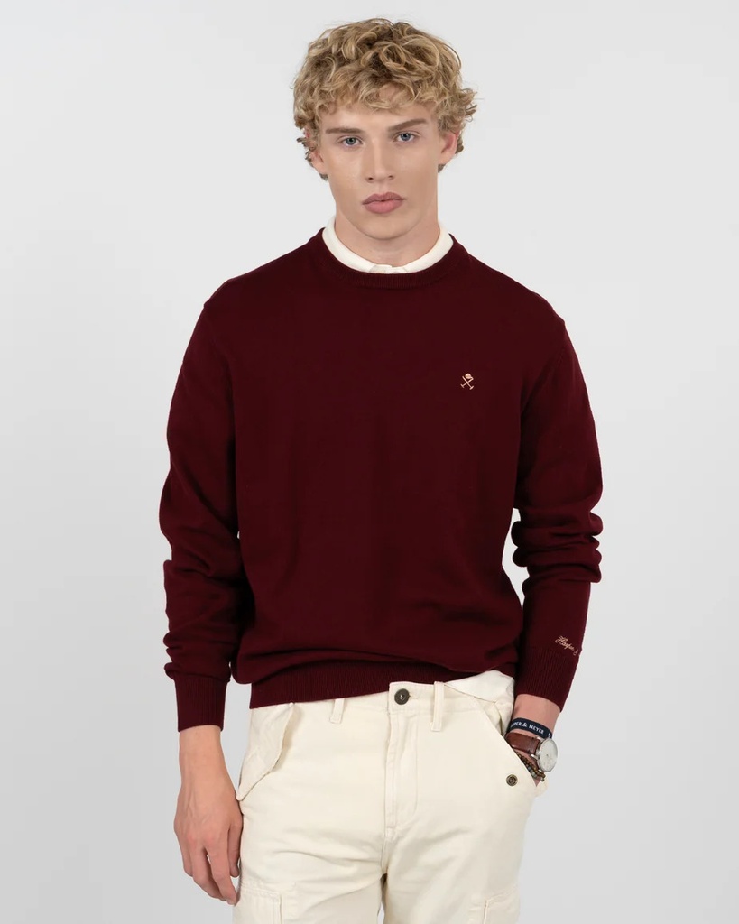 Jersey R Neck Rich Burgundy - Harper &amp; Neyer