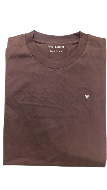 Camiseta Silbon Bordado Marrón - Silbon