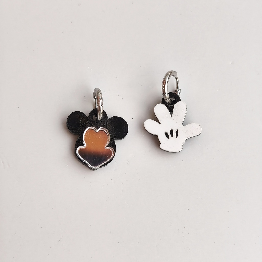 Pendientes Metacrilato Aro Dorado Mickey