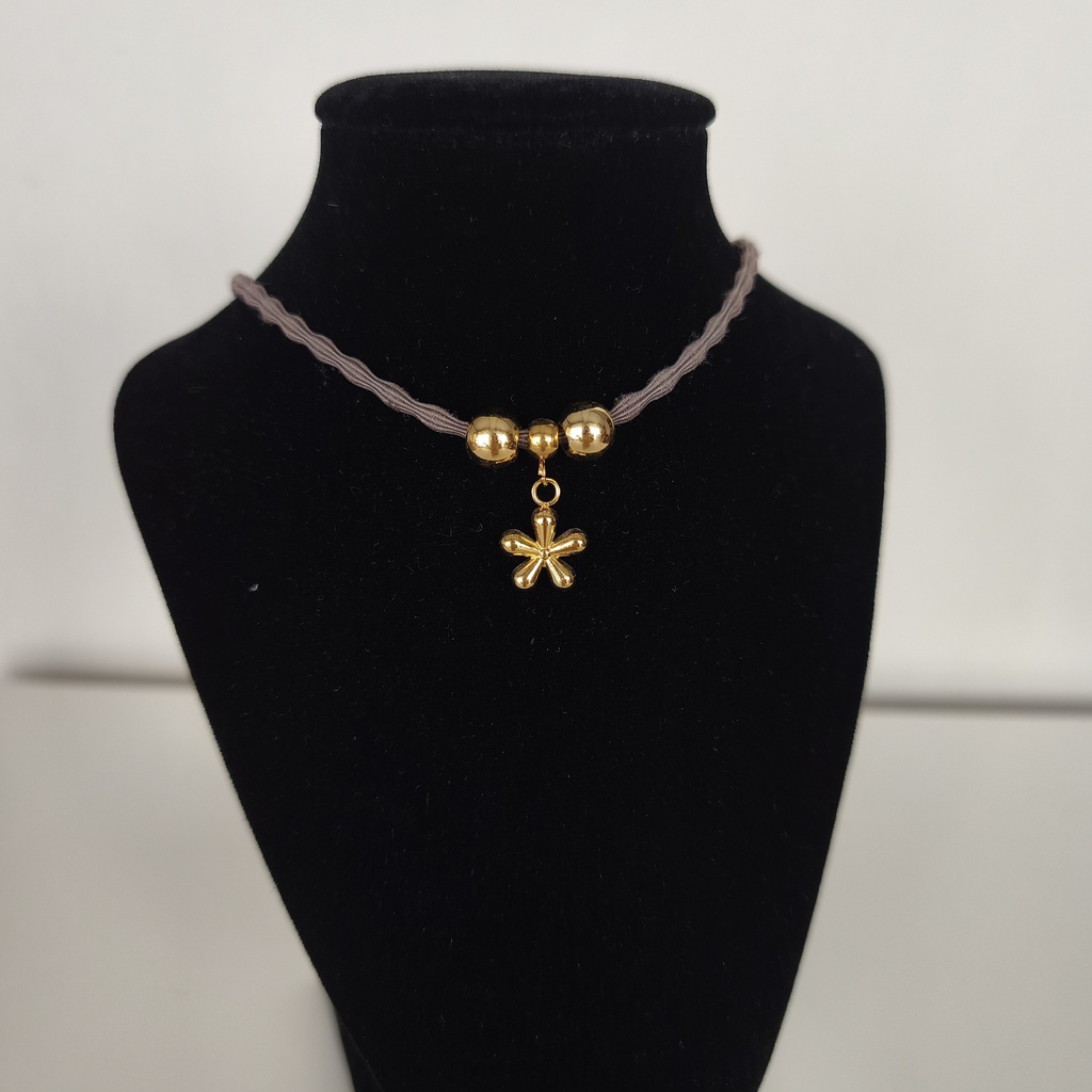 Collar Cordón Flor Dorado