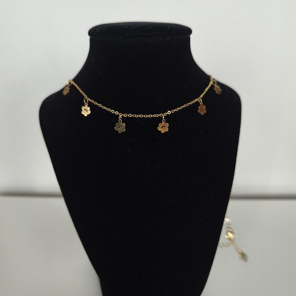 Collar Multicharm Huellas Perro (Dorado)