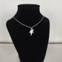 Collar Hoja Perlita (Plateado)