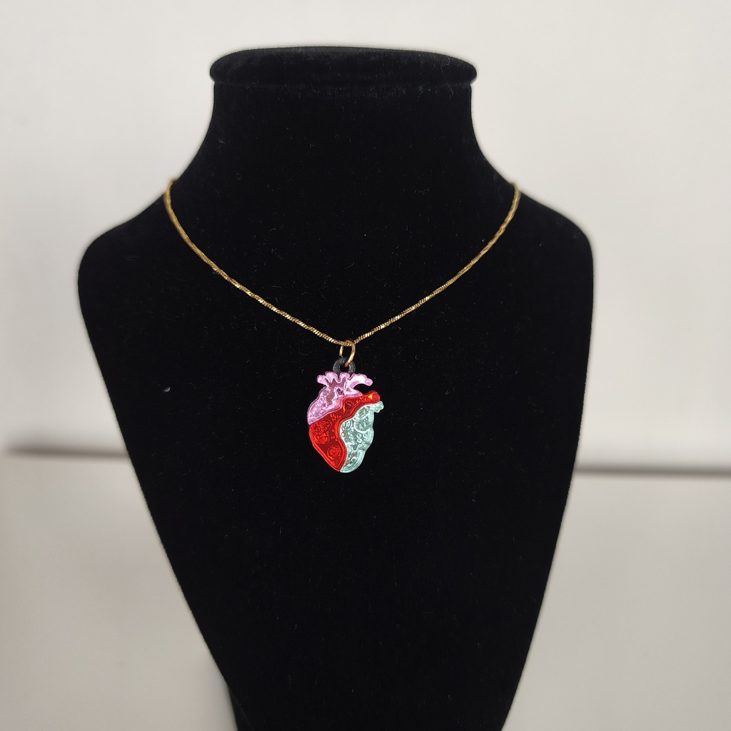 Collar Corazón Metacrilato (Dorado)