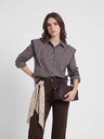 Camisa Estructurada Cuadros Azules y Marrones - Silbon