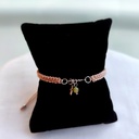 Pulsera Trenzada Beige Triple Charm Cruz (Plateado)