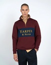 Sudadera Half Zipper Maryland Rich Burgundy - Harper &amp; Neyer