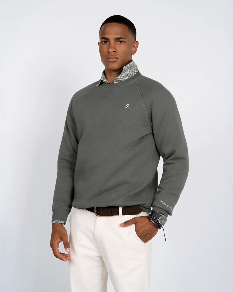 Sudadera Ranglan Victory Green Mosswood - Harper &amp; Neyer