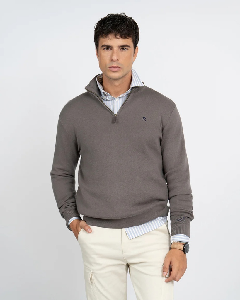 Jersey Zipper Gray Ember - Harper &amp; Neyer