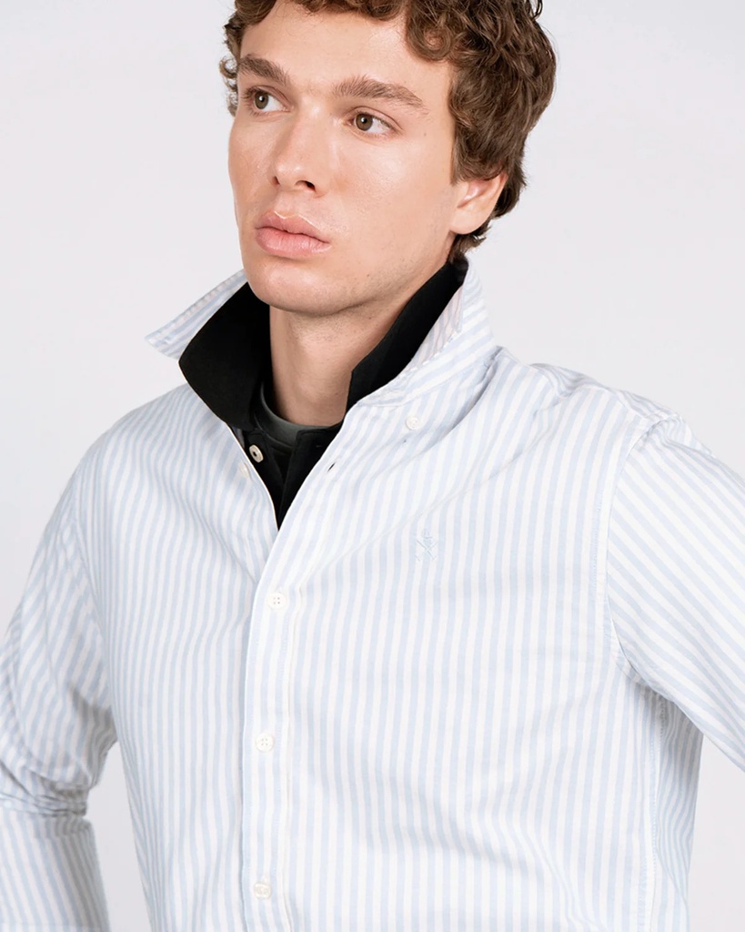 Camisa Rayas North Sea Iced Blue - Harper &amp; Neyer