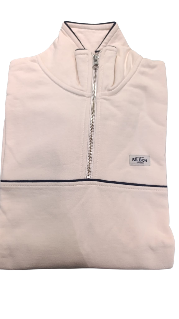 Sudadera Media Cremallera Vivos Contraste Crema - Silbon