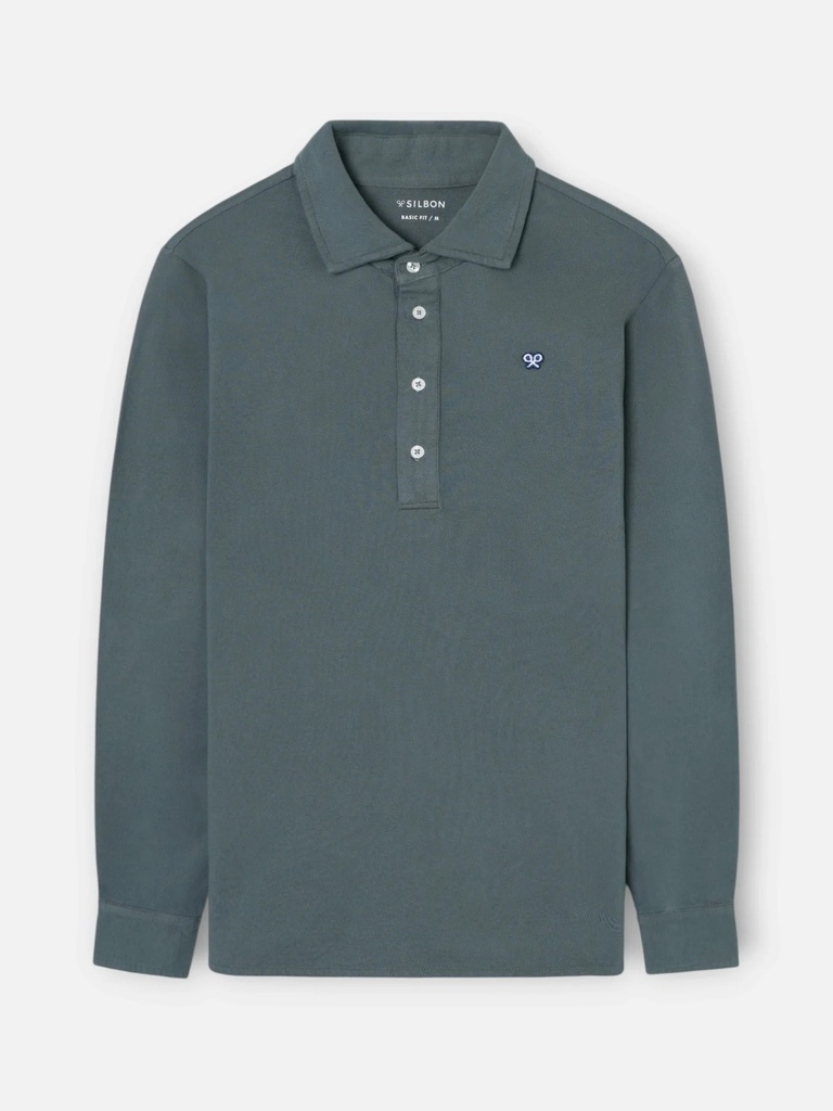 Polo Manga Larga Verde Oscuro - Silbon