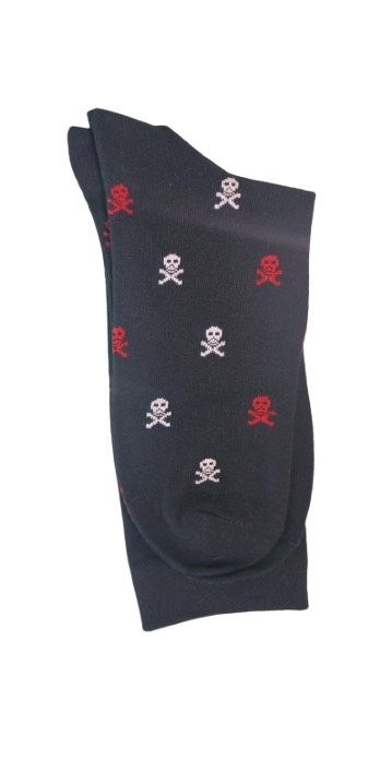 Calcetines Negro Calaveras Blanco y Rojo - Stroget