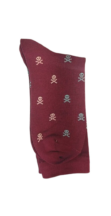 Calcetines Granate Calaveras Crudo y Aqua - Stroget