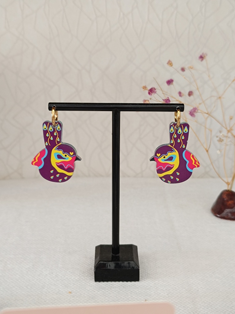 Pendientes Colibrí Aro Metacrilato