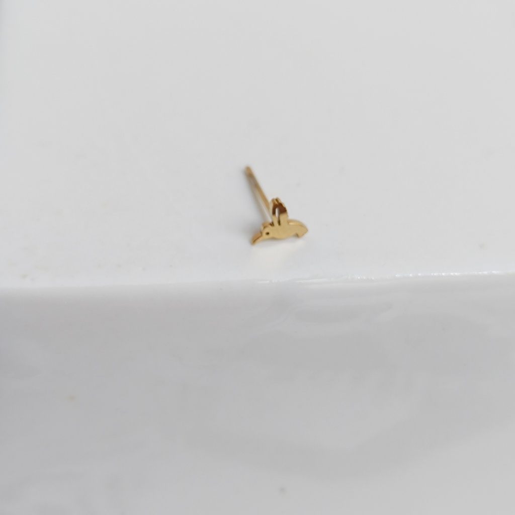 Pendiente Pájaro Colibrí Dorado
