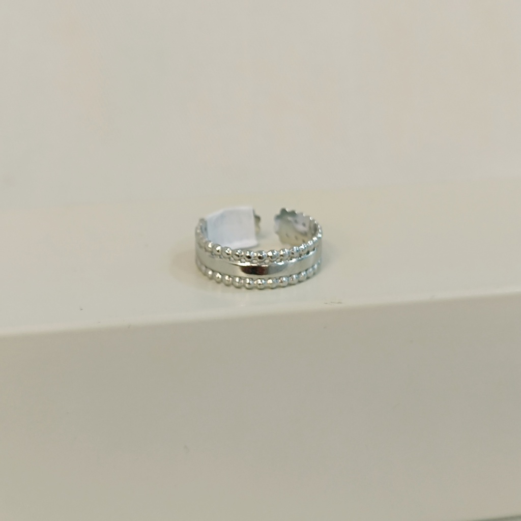 Anillo Circulos Banda Lisa Plateado