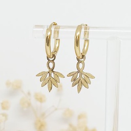 Aritos Charm Extraíble Ramita Dorado