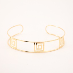 Choker doble dorado con espiral cuadrada